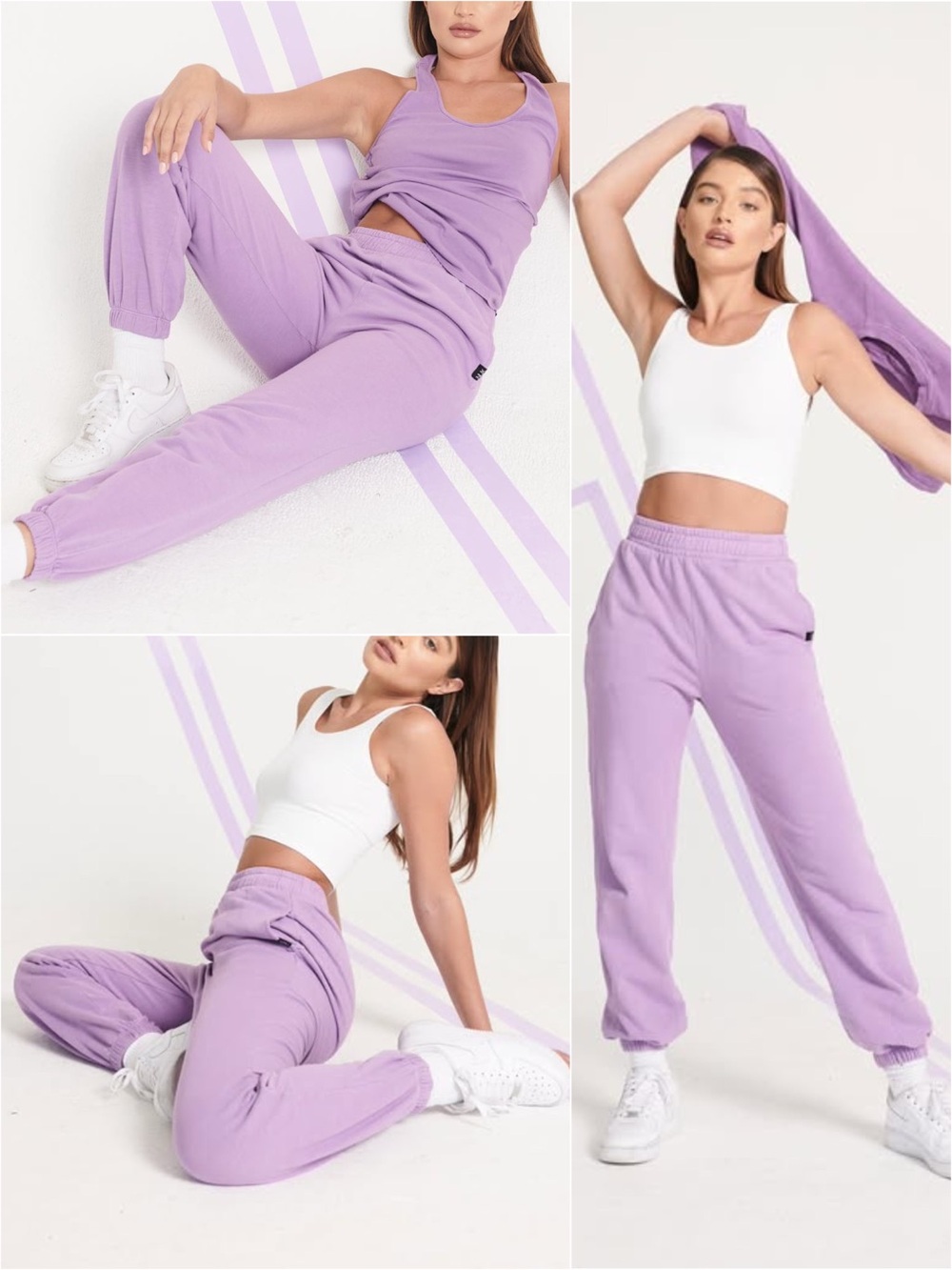 NUX Active Sunday Sweats 100% Organic Cotton Joggers Sweatpants in Amethyst - Picture 6 of 16